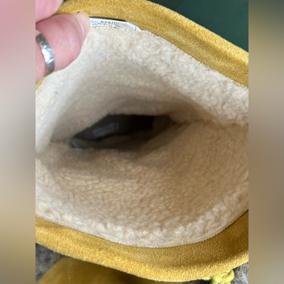 Vintage Naughty Monkey Eskimo Tall Suede Beaded Rabbit Fur Winter Boots Pom Poms - Picture 10 of 14